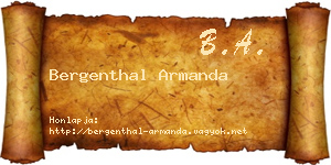 Bergenthal Armanda névjegykártya